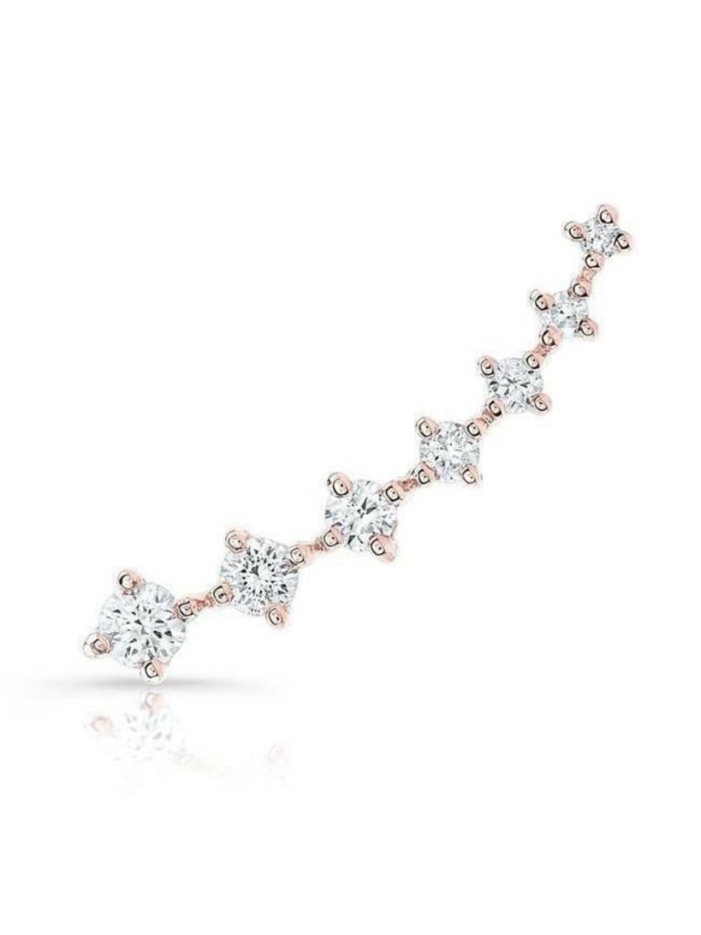Rose Gold Cubic Zirconia Ear Climber Ear Cuff Earrings